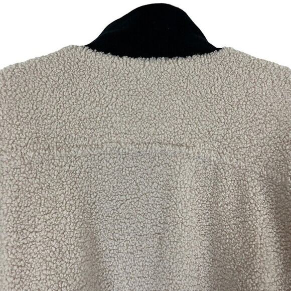 Fabletics Womens Dream Polar Fleece Teddy Ivory 1/4 Zip Jacket Sweatshirt sz L - Picture 13 of 16